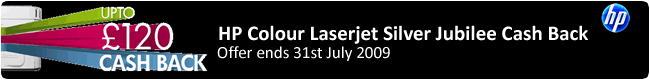 HP up to &pound;120 Cashback offer