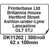 Brother DK11202 Labels
