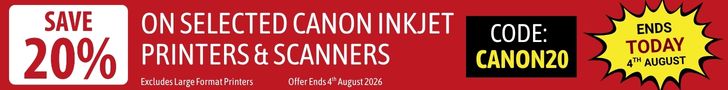 20% Off Selected Canon Printers