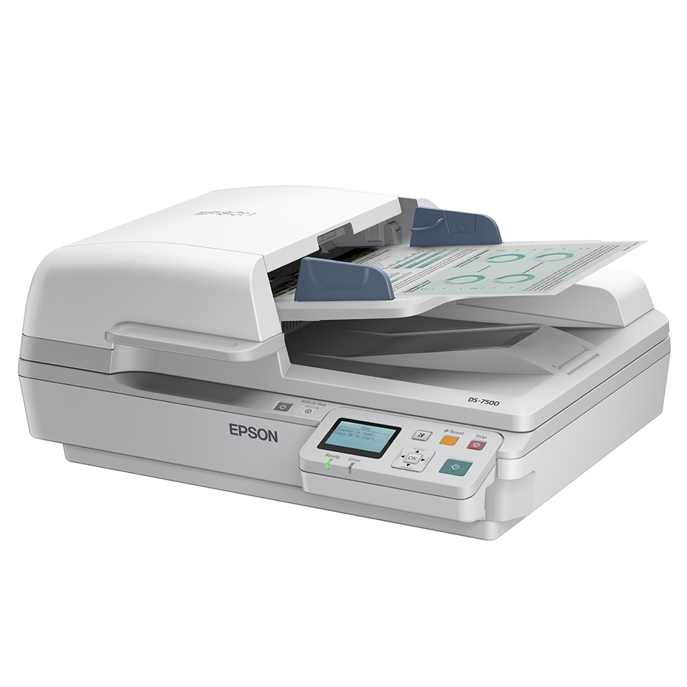 An image of Epson WorkForce DS-6500N A4 Flatbed Network Scanner with ADF,B11B205231BU, netwo...