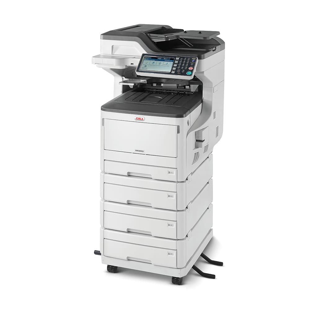 An image of Oki MC853dnv A3 Colour Laser Multifunction Printer,45850605, duplex, network, US...