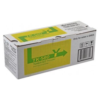 Kyocera TK580Y TK-580Y Yellow Toner Cartridge (2,800 pages*) 1T02KTANL0