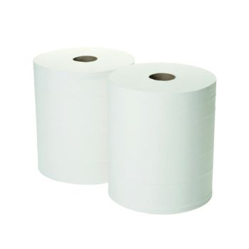 2Work 2-Ply Forecourt Roll 360m White (Pack of 2) 1WH100