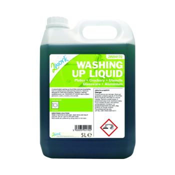 2Work Gentle Washing Up Liquid Fresh Scent 5 Litre Bulk Bottle 2W04170