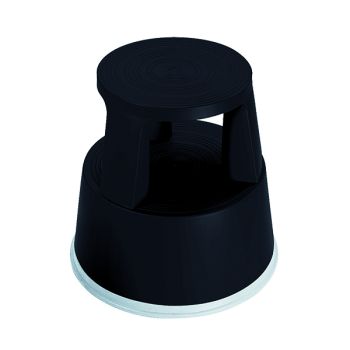 2Work Plastic Step Stool with Non-Slip Rubber Base 430mm Black T7/Black