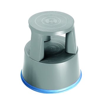 2Work Plastic Step Stool with Non-Slip Rubber Base 430mm Light Grey T7/Lgrey
