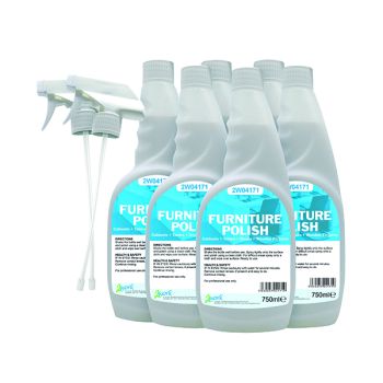 2Work Furniture Polish Trigger Spray 750ml (Pack of 6) 2W07251