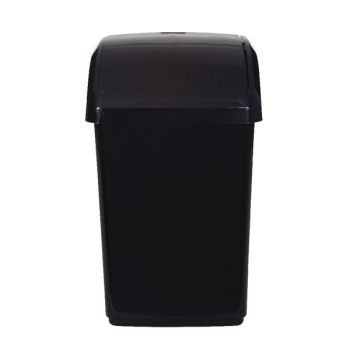 2Work Swing Top Bin 10 Litre Capacity Black 2W810010 - DISCONTINUED