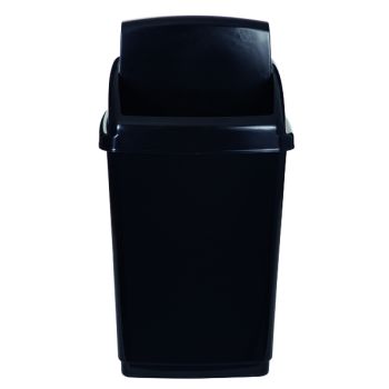 2Work Swing Top Bin 50 Litre Capacity Black 2W810012