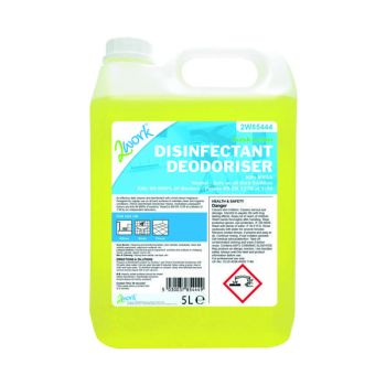 2Work Bactericidal Disinfectant Deodoriser Lemon Scent 5 Litre 2W85444