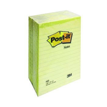 Post-it Notes XXL 101 x 152mm Lined Canary Yellow (Pack of 6) 660