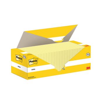 Post-it Notes 76x76mm 100 Sheets Canary Yellow 12 + 12 FREE (Pack of 24) 654Y12+654Y12