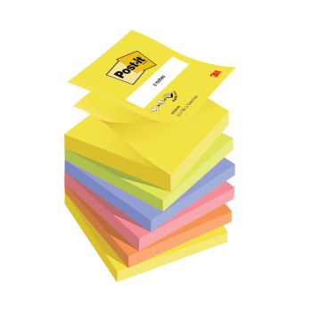 Post-It Z-Notes 100 Sheets 76x76mm Assorted Neon (Pack of 6) R330NR