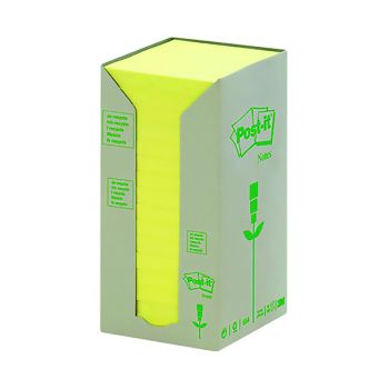 Post-it Notes Recycled Tower 76x76mm Canary Yellow (Pack of 16) 654-1T