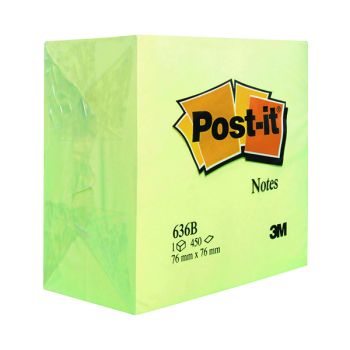Post-it Note Cube 76x76mm Canary Yellow 450 Sheets 636B
