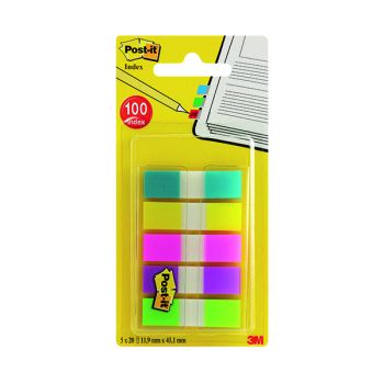 Post-it Portable Small Index 12mm Assorted (Pack of 100) 683-5CBINDEX