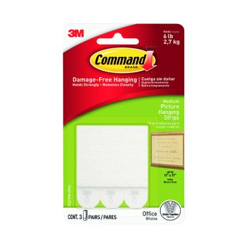 3M Command Medium Hanging Strip (Pack of 3 Pairs) 17201 17201-UKN