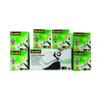 Scotch Magic Tape 810 19mm x 33m (Pack of 16) with Free Dispenser 8-1933R16060