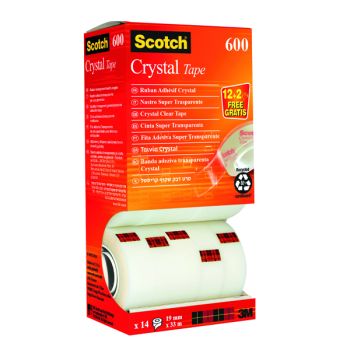 Scotch Crystal Tape 19mm x 33m (Pack of 14) CRYSTAL14VP