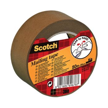 Scotch Paper Mailing Tape 50mmx50m Brown 7100301050