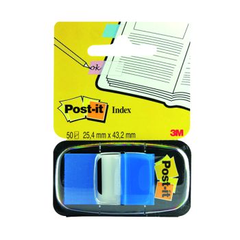 3M Post-it Index Tab 25mm Blue with Dispenser 680-2