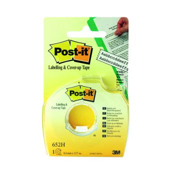 Post-it Cover Up and Labelling Tape 8.4mmx17.7m Low Tack 652H