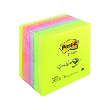 Post-it Z-Notes 76x76mm Neon Rainbow (Pack of 6) R330NR