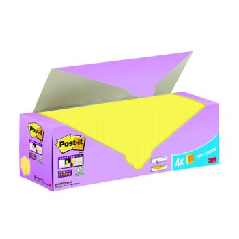 Post-it Super Sticky Notes Canary Yellow Cabinet 76x76mm (Pack of 24)