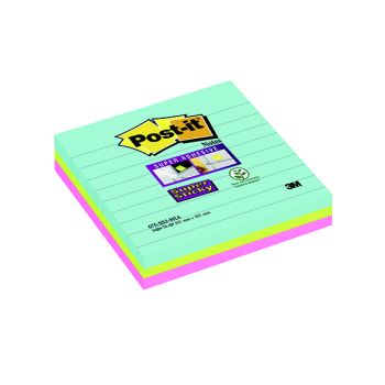 Post-it Super Sticky 101 x 101mm Lined Miami (Pack of 3) 675-SS3-MIA