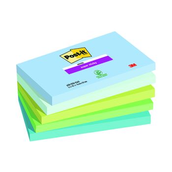 Post-it Super Sticky Notes Oasis 76x127mm 90 Sheets (Pack of 5) 7100258790