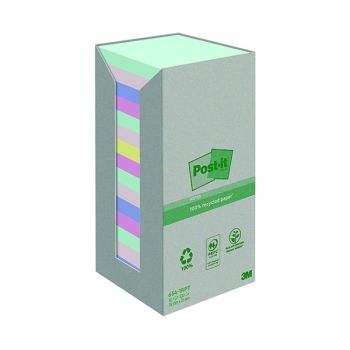 Post-it Recycled Notes Asst Colour 76x76mm 100 (Pack of 16) 7100259226