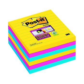 Post-it Super Sticky 101x101mm Lined Rio (Pack of 6) 675-SS6-RIO