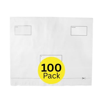 5 Star DX Bags Self Seal Waterproof White 450x320mm and 50mm Flap (Pack of 100)