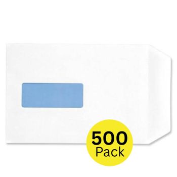 5 Star Eco Envelopes Recycled Pocket Self Seal Window 90gsm C5 229x162mm White (Pack of 500)