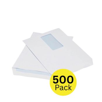 5 Star Office Envelopes Pocket Self Seal Window 90gsm C5 229x162mm White (Pack of 500)