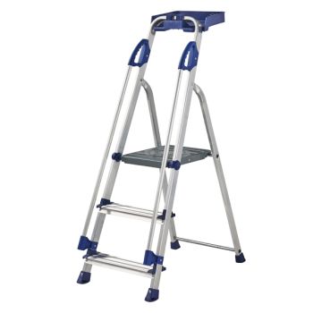 Werner Blue Seal 3 Tread Professional Aluminium Step Ladder 7050318 - DISCONTINUED