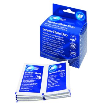 AF Screen-Clene Duo Wet/Dry Wipes (Pack of 20) ASCR020 - DISCONTINUED