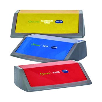 Addis Red/Yellow/Blue Recycling Bin Kit Lids Metallic (Pack of 3) 505575