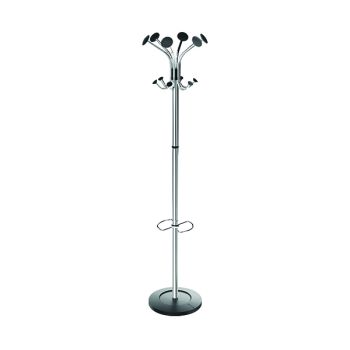 Alba Chromy Coat Stand 350x350x1790mm Chrome/Black PMCLASS