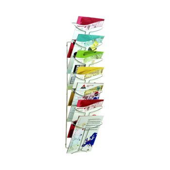 Alba Wall Mounted 7 Pocket Literature Holder A4 Chrome DD7M