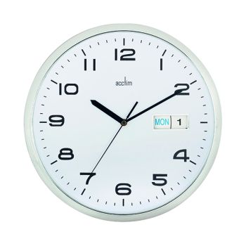 Acctim Supervisor Wall Clock 320mm Chrome/White 21027