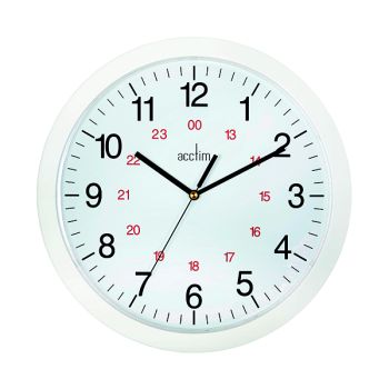 Acctim Metro 24 Hour Plastic Wall Clock 300mm White 21162