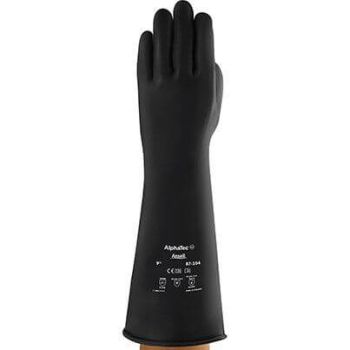 Ansell AlphaTec 87-104 Blk Latex Chemical-Resistant Gloves 8