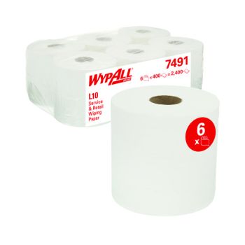 Wypall L10 Roll Control Wiper White 400 Sheets (Pack of 6) 7491 - DISCONTINUED