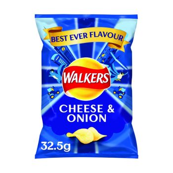 Walkers Cheese and Onion Crisps 32.5g (Pack of 32) 121796