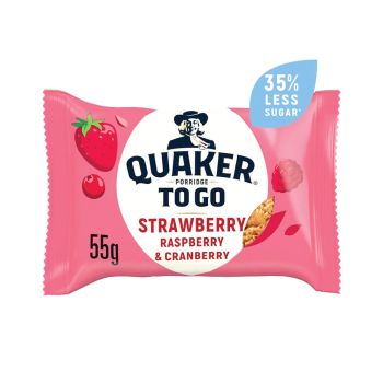 Quaker Porridge To Go Mixed Berries Breakfast 2x6 Bars (Pack of 12) 122637