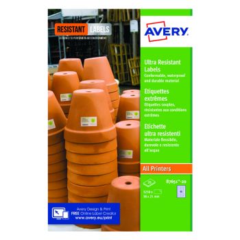 Avery Ultra Resistant Lavels 38x21mm (Pack of 1300) B7651-20