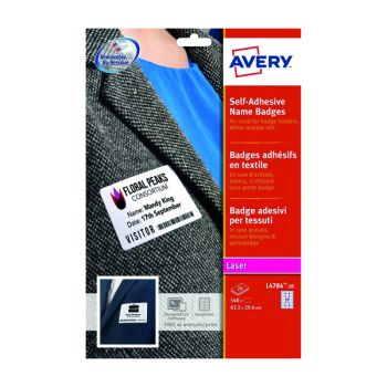 Avery Self- Adhes Name Badge 27 Per Sheet White (Pack of 540) L4784-20