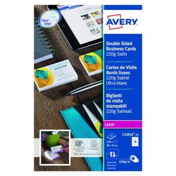 Avery Laser Business Cards Double Sided Satin (Pack of 250) C32016-25