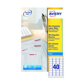 Avery Inkj Mini Label 45.7x25.4mm 40 Per Sheet (Pack of 1000) J8654-25